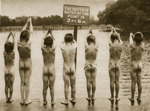 Boys bathing in the park, Clapham 1926 by English Photographer